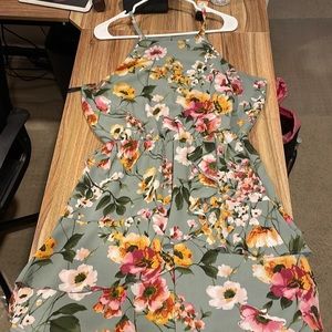 Olive floral Dress